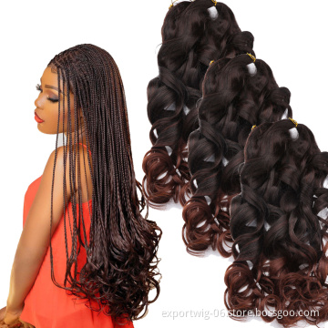 22 Inch 150G Spiral Curls Synthetic Loose Wave Spiral Curl Wavy Braiding Hair  French Curl Braids Yaki Hair Extensions  Bundles